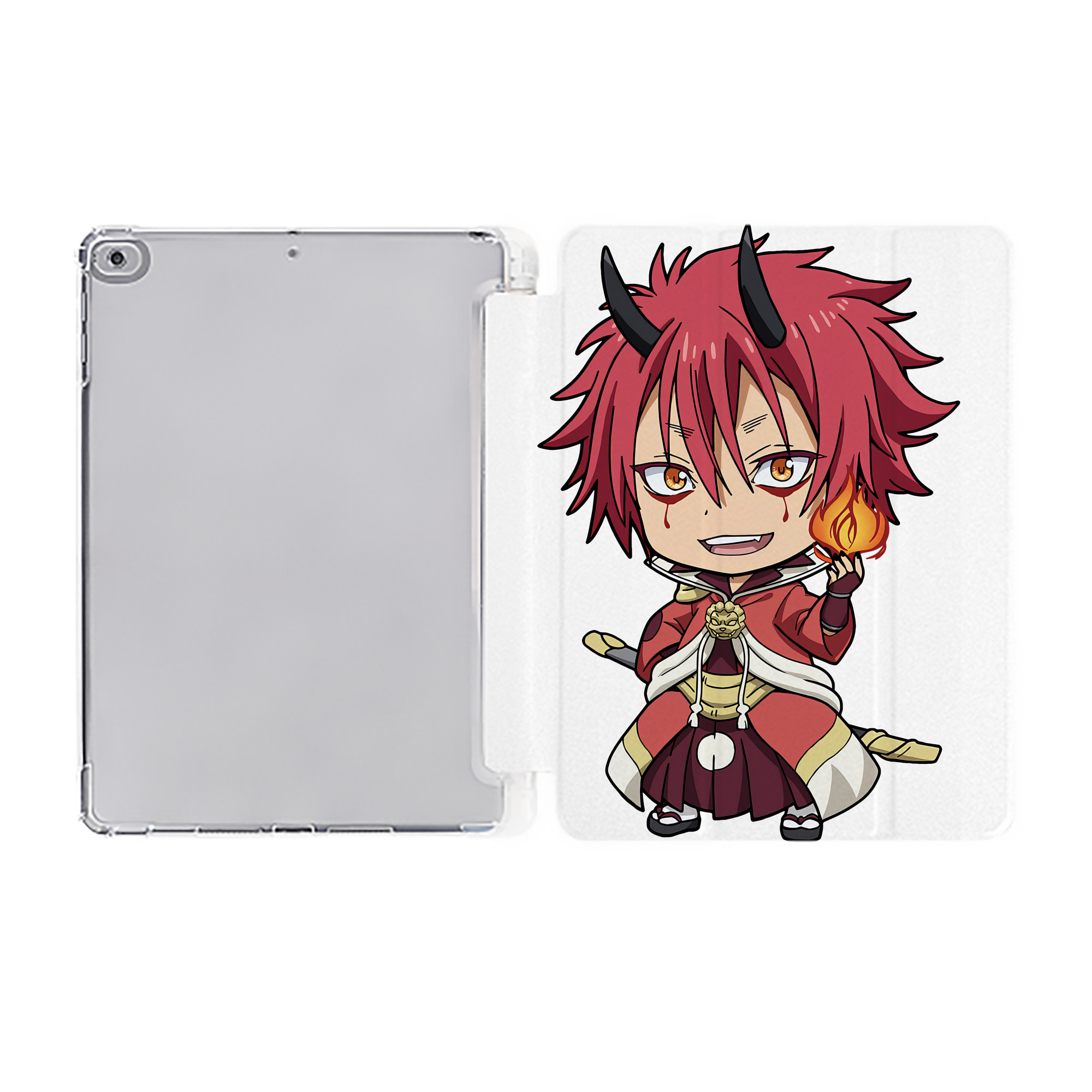（画像用） 転スラ Regarding Reincarnated to Slime IPad ケース ペン収納付き 三つ折りスタンド PUレザー×シリコン 対応機種9.5/10.5/10.9インチ